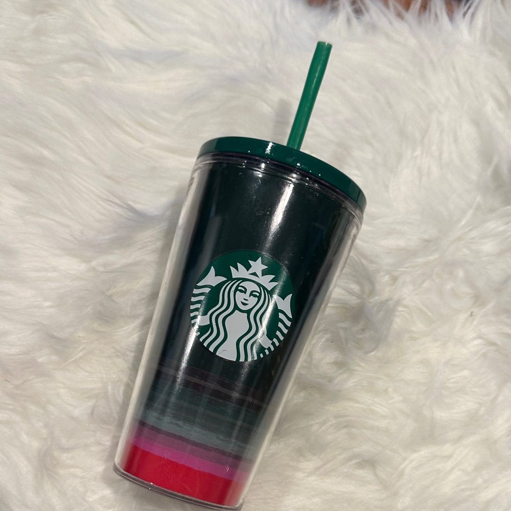 Starbucks Multicolor Tumbler with Green Straw
